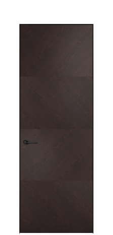 Дверь межкомнатная Юнит 01 Цвет Мореный Дуб Покрытие ШПОН Дуб Наличник Скрытый короб черный Цена 61166