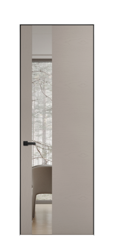 Дверь межкомнатная Ветро 14 Цвет Ясень Какао Покрытие ЭМАЛИ Шпон крашеный Наличник Скрытый короб хром Цена 47850