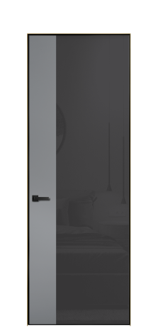 Дверь межкомнатная Ветро 20 Цвет Гриджио Покрытие ЭМАЛИ Эмаль Наличник Скрытый короб золото Цена 76505