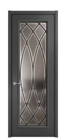 Дверь межкомнатная Амелия ARC1 Цвет Антрацит Покрытие ЭМАЛИ Эмаль Наличник  L 50 Цена 94752